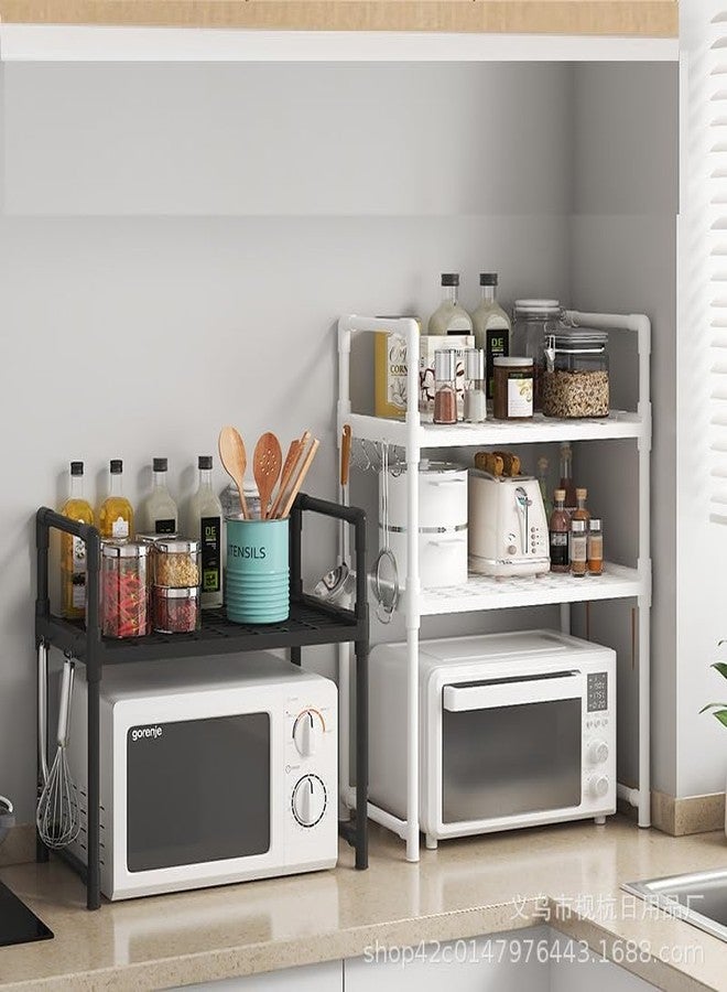 Olpad Expandable 2 Tier SS Kitchen Shelf Organizer Countertop Rack Space Saving Kitchen Free Standing Rack for Cosmetics, Stationary and Jars Organization Oven Stand Compact & Convenient (2 layer, White) - Image 5