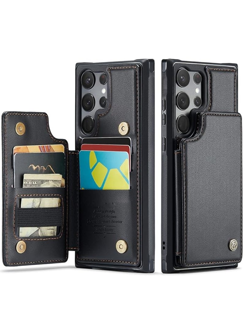 AROAQ For Samsung S24 Ultra Wallet Case for Women Men with RFID Blocking, Durable Kickstand Shockproof Case for Galaxy S24 Ultra 5G - Image 1