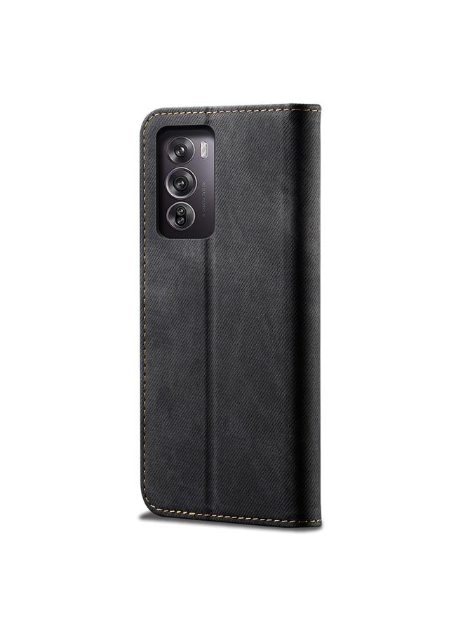 S-TOP Case For OPPO Reno12 5G Global Denim Texture Casual Style Horizontal Flip Leather Case - Image 3