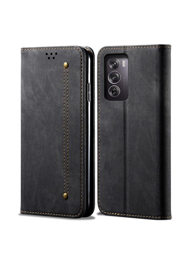S-TOP Case For OPPO Reno12 5G Global Denim Texture Casual Style Horizontal Flip Leather Case - Image 1