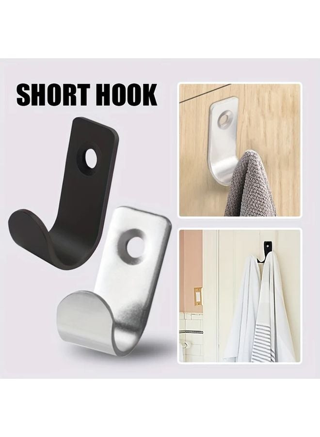 7Pcs Silver Stainless Steel Wall Hooks Heavy Duty Easy Install For Coats Hats Towels - Image 4