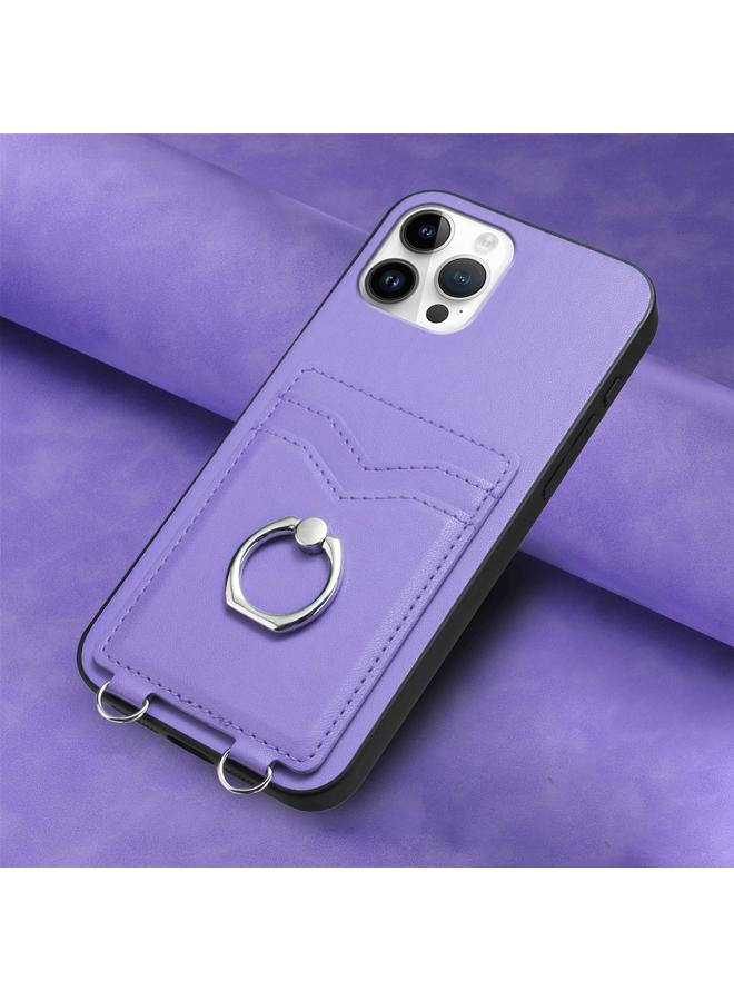 اس-توب جراب لهاتف iPhone 12 Pro Max R20 مع حامل بطاقات على شكل حلقة - Image 2