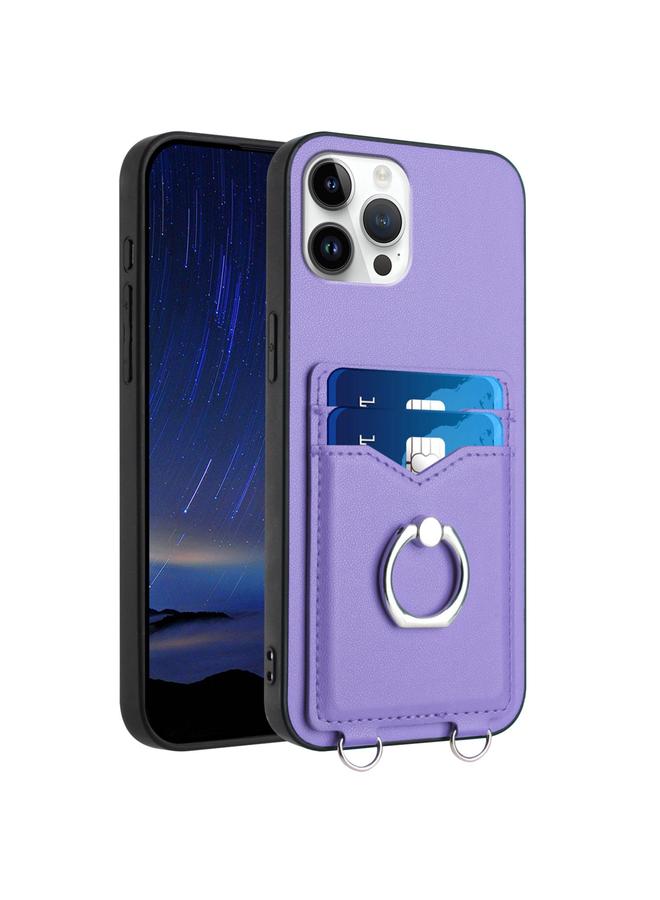 اس-توب جراب لهاتف iPhone 12 Pro Max R20 مع حامل بطاقات على شكل حلقة - Image 1