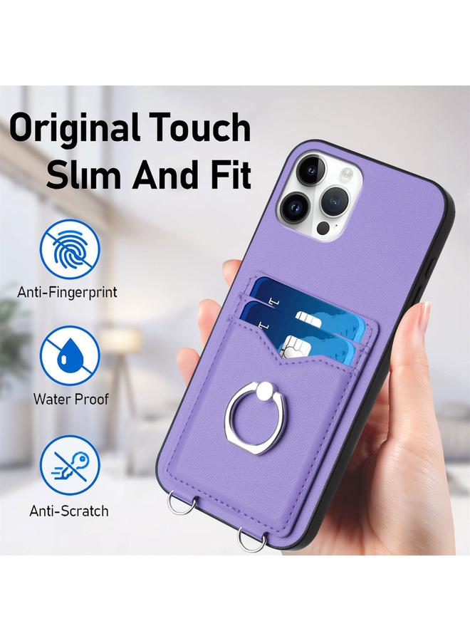 اس-توب جراب لهاتف iPhone 12 Pro Max R20 مع حامل بطاقات على شكل حلقة - Image 5