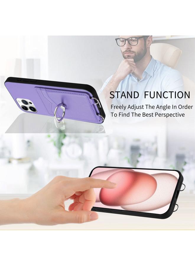 اس-توب جراب لهاتف iPhone 12 Pro Max R20 مع حامل بطاقات على شكل حلقة - Image 4