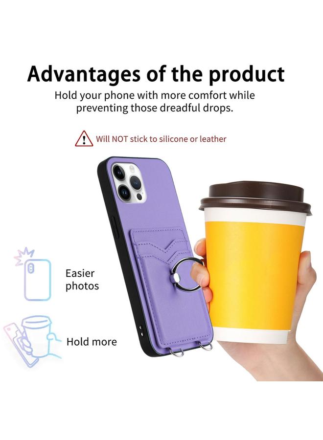 اس-توب جراب لهاتف iPhone 12 Pro Max R20 مع حامل بطاقات على شكل حلقة - Image 3