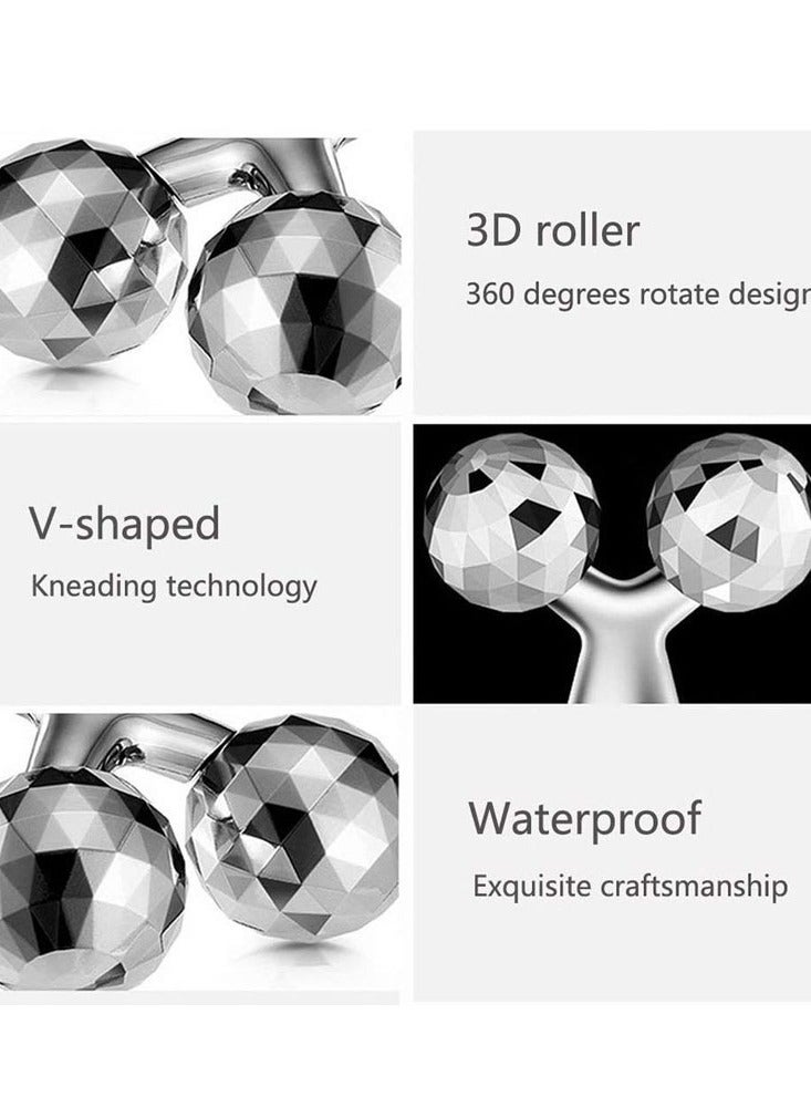 The Wowdrobe 3D Massager Roller 360 Rotate Silver Thin Face Full Body Shape Lifting Wrinkle Remover Facial Massage Relaxation Tool For Men And Women - Image 2