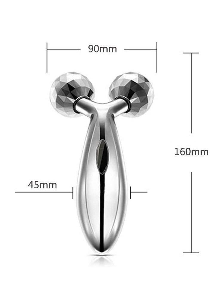 The Wowdrobe 3D Massager Roller 360 Rotate Silver Thin Face Full Body Shape Lifting Wrinkle Remover Facial Massage Relaxation Tool For Men And Women - Image 3