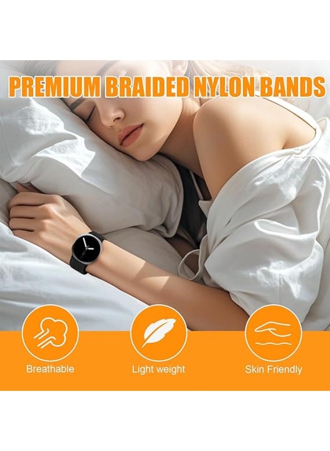 Compatible with Samsung Galaxy Watch 8 Nylon Strap 44mm 40mm for Women Men, Adjustable Soft Breathable Elastic Sport Strap Woven Waterproof Watch Strap - Image 3
