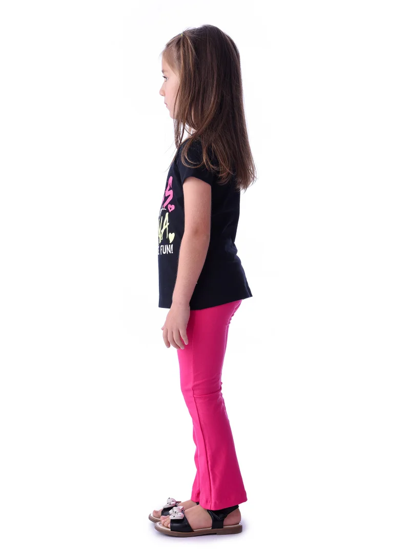 Victor And Jane  Girls’ 2-Piece Outfit Set - (2-8 Years)Tee & Flared Legging for Women | Best Price UAE