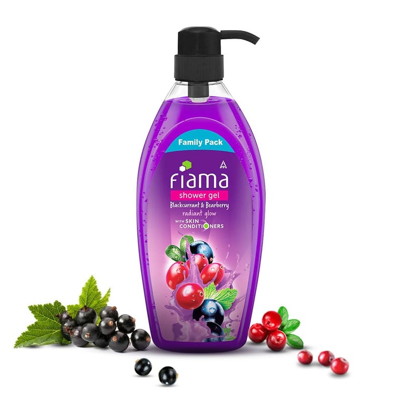 Fiama Body Wash Shower Gel Blackcurrant Bearberry 895 ml Family Pack Body Wash for Women Men with Skin Conditioners for Radiant Glow Suitable for All Skin Types - Image 1