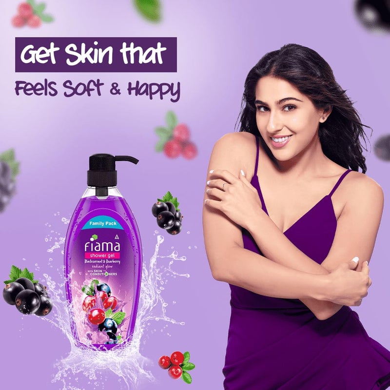 Fiama Body Wash Shower Gel Blackcurrant Bearberry 895 ml Family Pack Body Wash for Women Men with Skin Conditioners for Radiant Glow Suitable for All Skin Types - Image 5