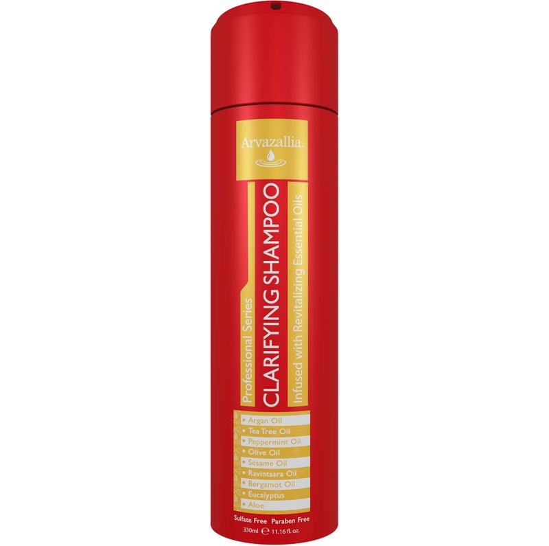 Arvazallia Clarifying Shampoo with Revitalizing Essential Oils - Professional-Grade Anti-Residue Cleanser Infused with Argan, Tea Tree, Peppermint, Olive, Sesame Oils, and Aloe - Image 1