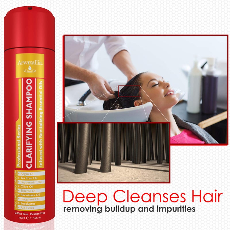 Arvazallia Clarifying Shampoo with Revitalizing Essential Oils - Professional-Grade Anti-Residue Cleanser Infused with Argan, Tea Tree, Peppermint, Olive, Sesame Oils, and Aloe - Image 2