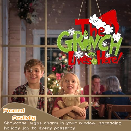 BWFY Christmas Decorations 2Pcs Wooden Hanging Sign for Front Door& 4 Pack Wooden Corner Door Decorations - Christmas Decor for Yard, Porch & Wall - Holiday Themed Tree Decor for Merry Xmas Party Supplies - Image 2