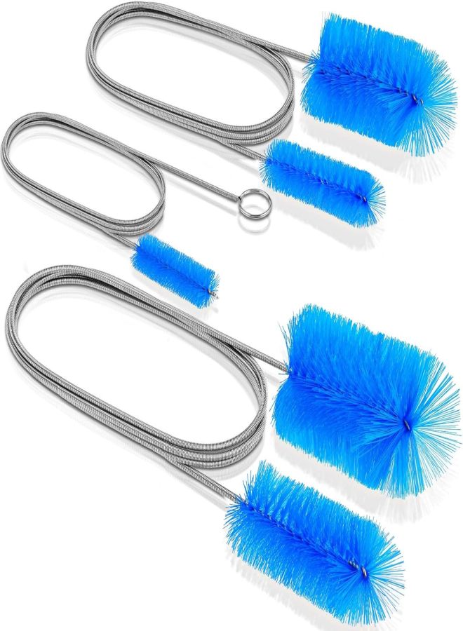 EVOULTES 66" Flexible Drain Brush Tool with Large Brush Head and Double Elastic Nylon Ends, Stainless Steel Long Tube Cleaning Brushes for Kitchen, Sink, Drain Pipe and Long Pipe Cleaning - Image 2