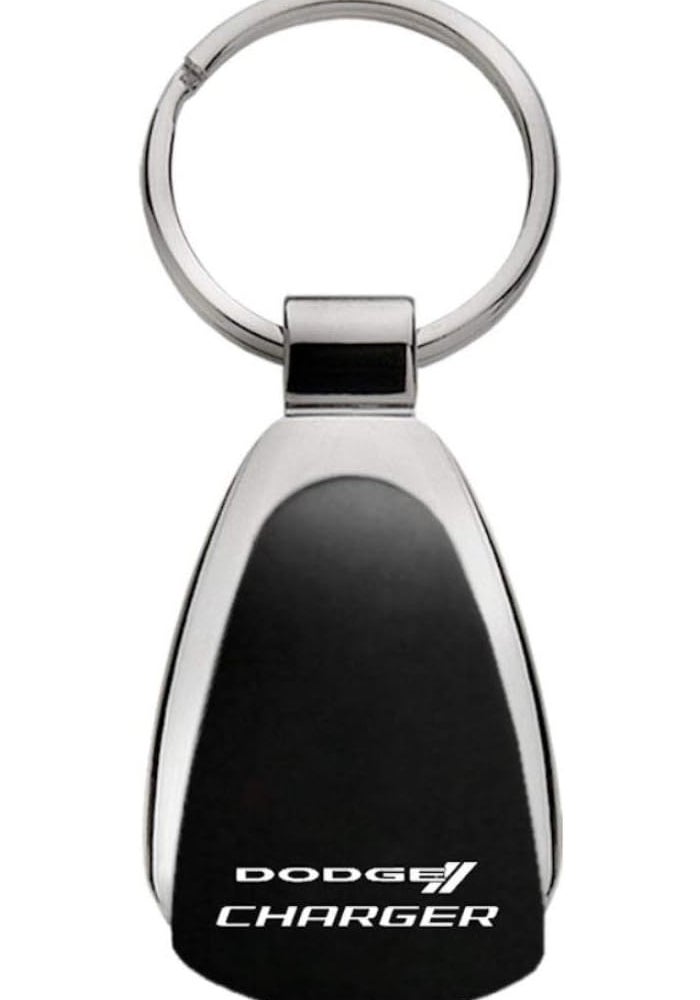 Dodge حلقة مفاتيح معدنية على شكل قطرة سوداء لدودج تشارجر - Image 1