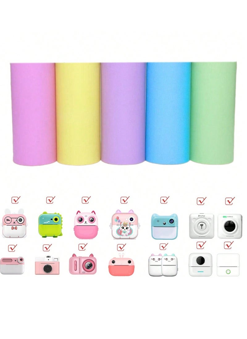 Generic 5 Rolls Multi-Purpose Thermal Printing Paper – 57mm Ink-Free, High-Definition Paper for Mini Pocket Printers, Smudge-Proof & Long-Lasting, Ideal for Notes, Labels, Study Mistakes, Creative Scrapbooking & Photo Printing  - Image 1