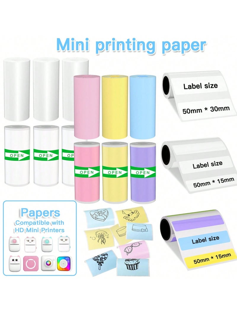 Generic 5 Rolls Multi-Purpose Thermal Printing Paper – 57mm Ink-Free, High-Definition Paper for Mini Pocket Printers, Smudge-Proof & Long-Lasting, Ideal for Notes, Labels, Study Mistakes, Creative Scrapbooking & Photo Printing  - Image 3