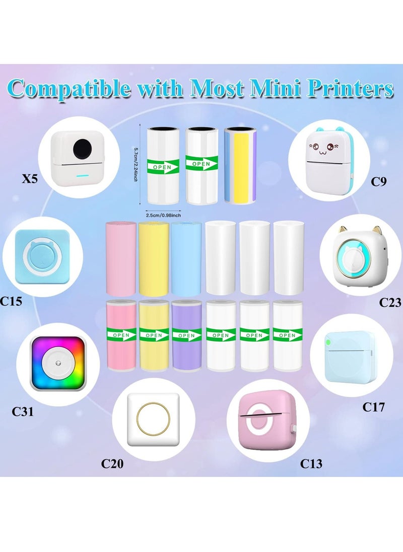 Generic - 5 Rolls Multi-Purpose Thermal Printing Paper – 57mm Ink-Free, High-Definition Paper for Mini Pocket Printers, Smudge-Proof & Long-Lasting, Ideal for Notes, Labels, Study Mistakes, Creative Scrapbooking & Photo Printing - Image 1