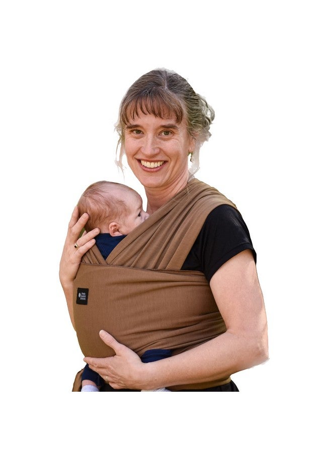 Simply Essential Solutions حمالة أطفال ناعمة ومرنة، قماش قطن، حمالة أطفال، غطاء للرضاعة للاستخدام مع حديثي الولادة - الأطفال الصغار: توزع الوزن بالتساوي لراحة أكبر أثناء الحمل (بني) - Image 1