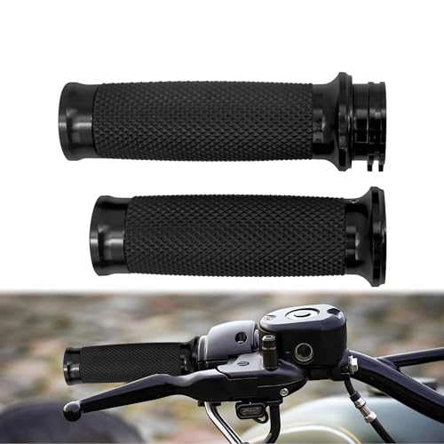CARGLETRUE Motorcycle 1 inch Grips Handlebar Fit for Harley 25MM Throttle Hand Sportster 883 1200 Touring Dyna Black - Image 1
