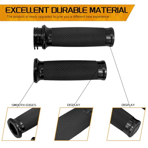 CARGLETRUE Motorcycle 1 inch Grips Handlebar Fit for Harley 25MM Throttle Hand Sportster 883 1200 Touring Dyna Black - Image 5