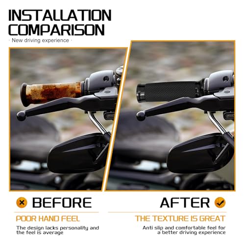 CARGLETRUE Motorcycle 1 inch Grips Handlebar Fit for Harley 25MM Throttle Hand Sportster 883 1200 Touring Dyna Black - Image 2