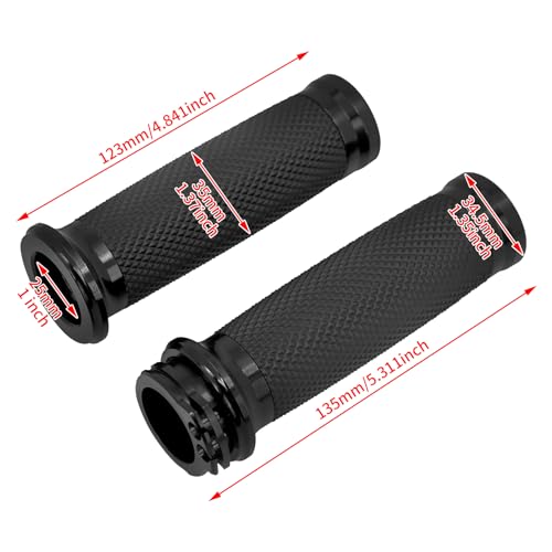CARGLETRUE Motorcycle 1 inch Grips Handlebar Fit for Harley 25MM Throttle Hand Sportster 883 1200 Touring Dyna Black - Image 3