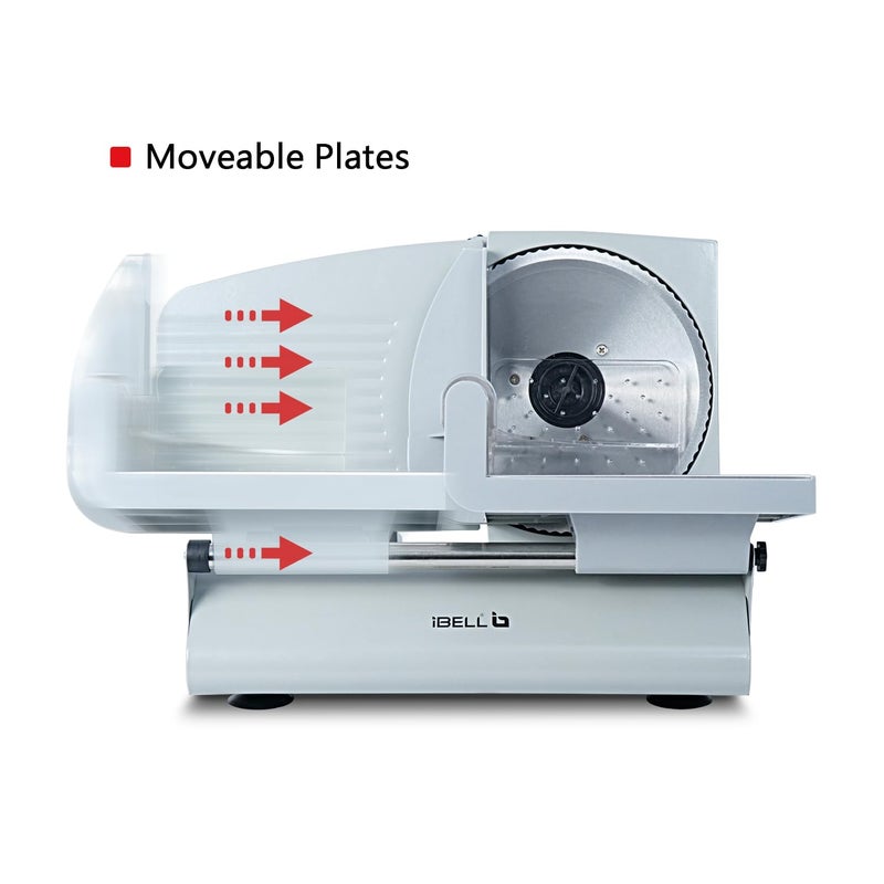 iBELL iBELL MS2330M Electric Meat Slicer 1000W Heavy Duty Slicing Machine with Stainless Steel Blade for Boneless MeatBreadCheeseVegetables Silver  - Image 3