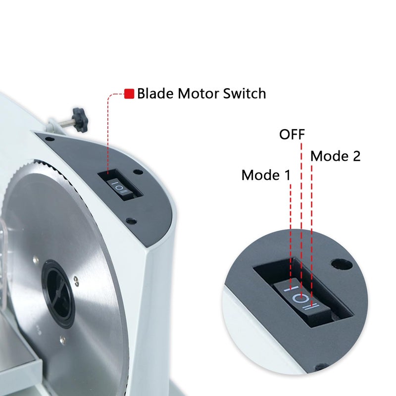 iBELL iBELL MS2330M Electric Meat Slicer 1000W Heavy Duty Slicing Machine with Stainless Steel Blade for Boneless MeatBreadCheeseVegetables Silver  - Image 4