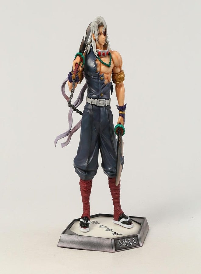 PITRESHWAR Demon Slayer Action Figure - Tengen Uzui Sound Hashira Collectible | 7-Inch Anime PVC Statue with Dual Blades & Detailed Sculpt | Kimetsu No Yaiba Figure for Desk, Car & Shelf Decoration - Image 4