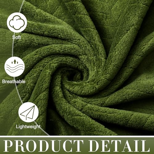 SmoothNovelty Set of 6 Extra Large Bath Towel 40 x 80 Inches Oversized Bath Sheet with 2 Shower Towels 2 Hand Towels 2 Washcloths for Adults Bathroom Spa Gym Quick Dry(Chevron Design,Olive Green) - Image 3