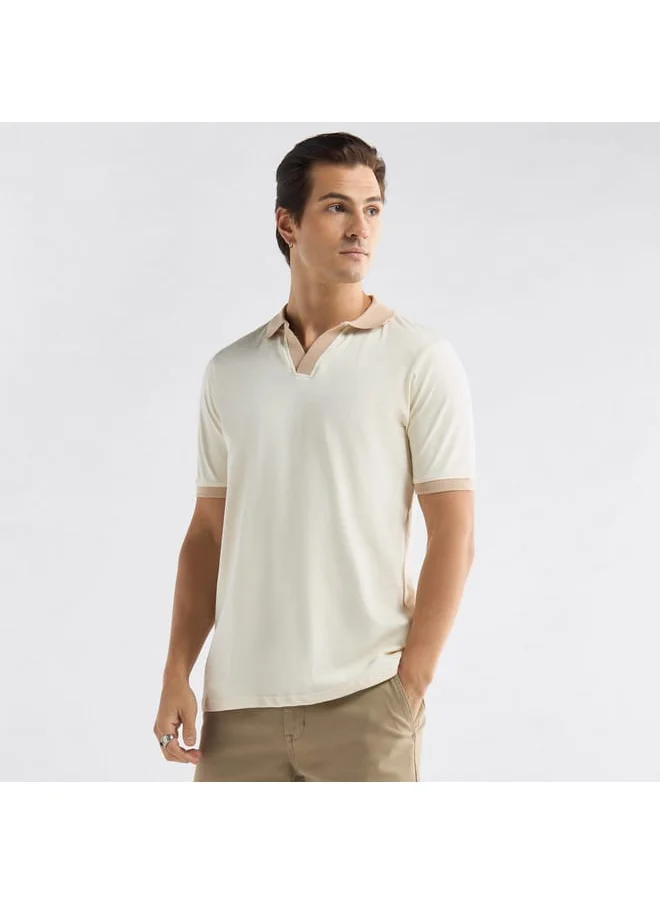 FAV Colourblock Polo T-shirt with Short Sleeves