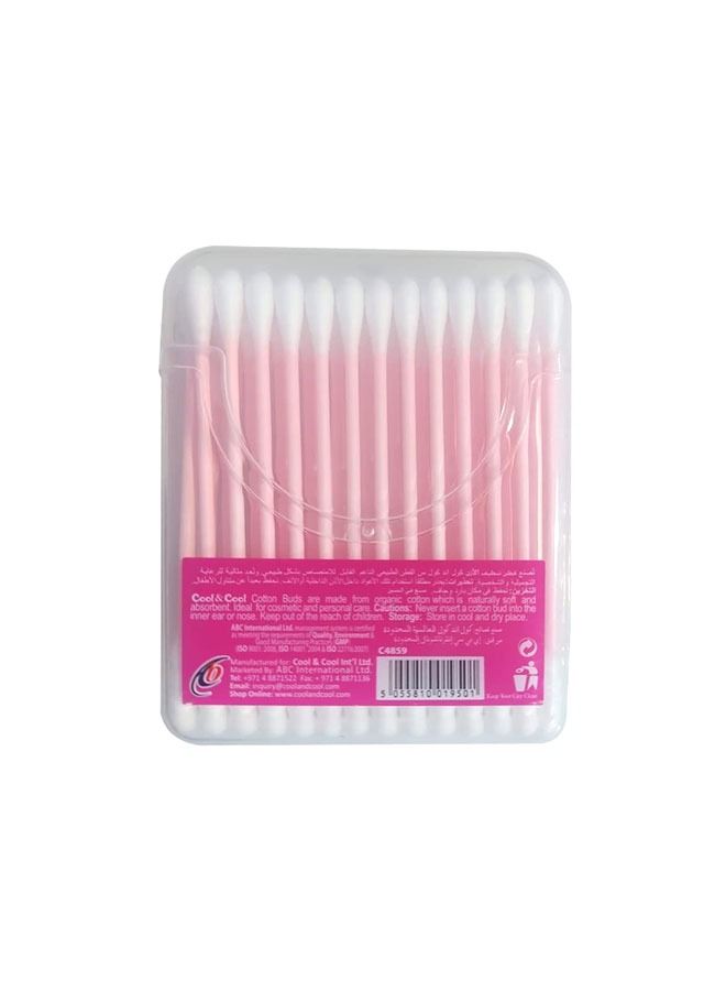 Cool & Cool Organic Paper Sticks Cotton Buds, Pink, 50 Pieces - Image 3