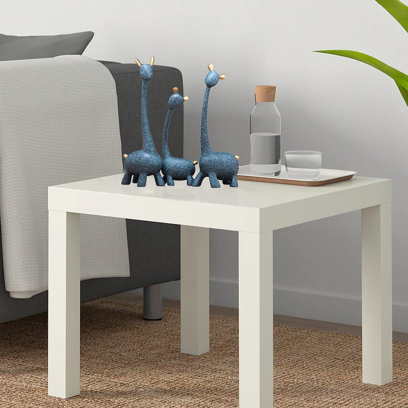 LADROX Giraffe Sculpture Family of Three Statues Resin Sculptures for Home Decoration Figurine Accessories Art Gifts Crafts Desk Ornaments Pack of 3 Blue Color - Image 3