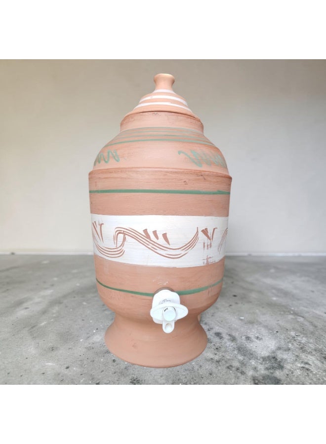 color zone pottery A 6-liter earthenware jar with a uniquely colored tap – handmade from natural clay - Image 1