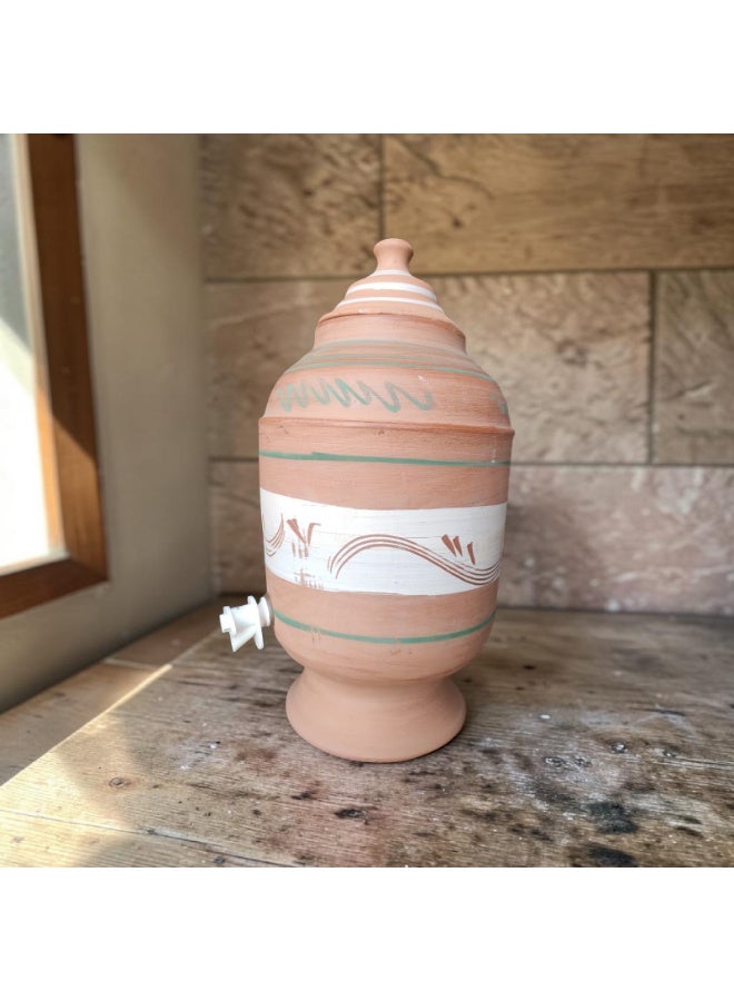 color zone pottery A 6-liter earthenware jar with a uniquely colored tap – handmade from natural clay - Image 2