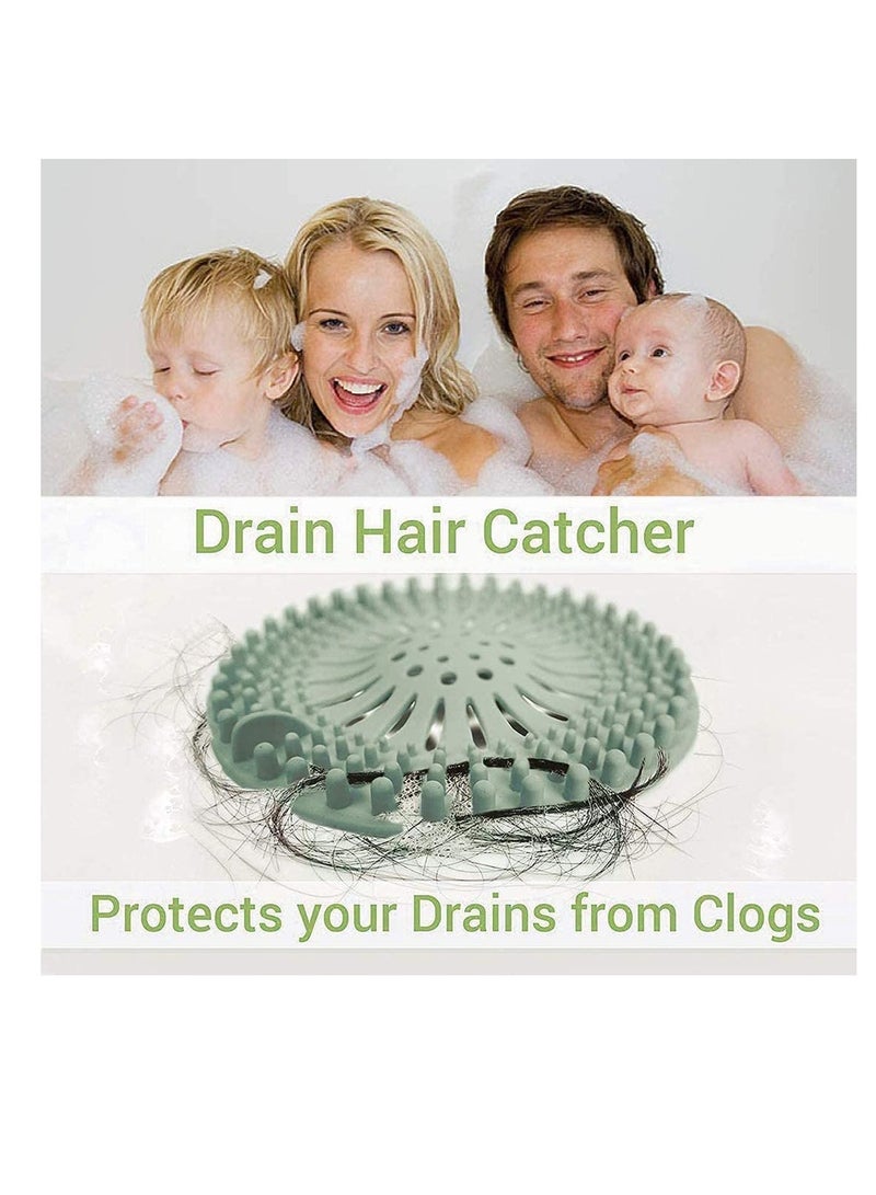 SYOSI Drain Hair Catcher Bathtub Stopper Silicone Shower Drain Covers Durable Silicone Hair Stopper Drain Protector Filter for Bathroom Bathtub and Kitchen Easy to Install and Clean 4Pcs - Image 2