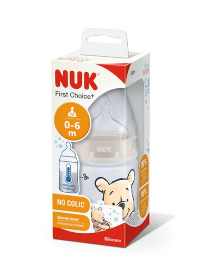 NUK First Choice+ Disney Winnie The Pooh Baby Bottle 0-6 Months 150ml - Image 1