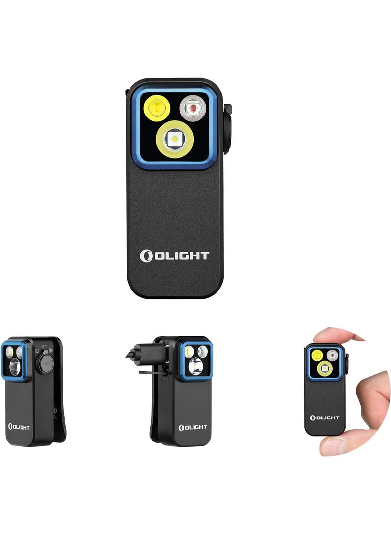 OLIGHT Oclip Pro EDC Flashlight Clip-on Light, Rechargeable 500 Lumens with Three Lighting Solutions Type-C Charging, Magnetic Flash Lights for Signaling, Cycling, Outdoor or Indoor Use(Black) - Image 1