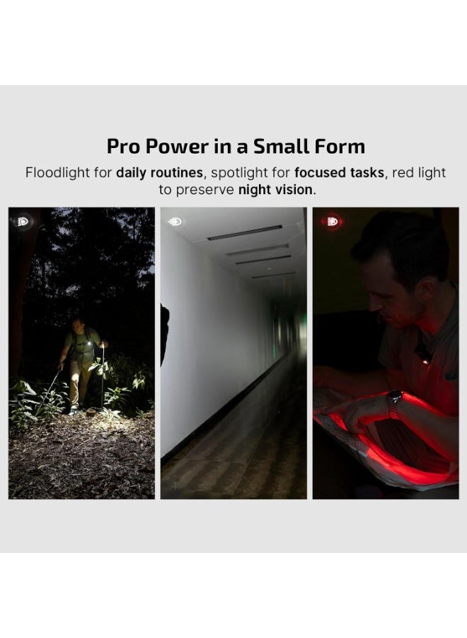 OLIGHT Oclip Pro EDC Flashlight Clip-on Light, Rechargeable 500 Lumens with Three Lighting Solutions Type-C Charging, Magnetic Flash Lights for Signaling, Cycling, Outdoor or Indoor Use(Black) - Image 2