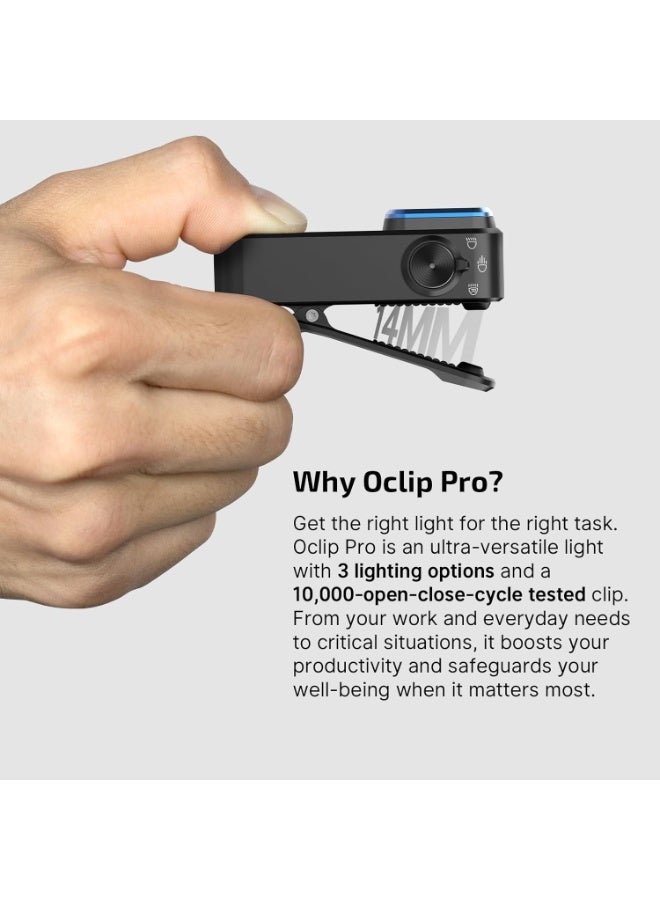 OLIGHT Oclip Pro EDC Flashlight Clip-on Light, Rechargeable 500 Lumens with Three Lighting Solutions Type-C Charging, Magnetic Flash Lights for Signaling, Cycling, Outdoor or Indoor Use(Black) - Image 5