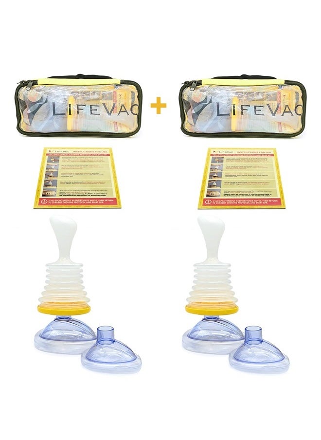 LifeVac Yellow Travel Kit 2 Pack - Portable Suction Rescue Device, First Aid Kit for Kids and Adults, Portable Airway Suction Device for Children and Adults  - Image 3