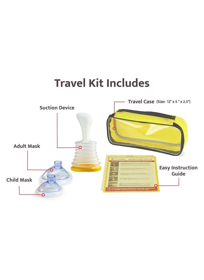LifeVac Yellow Travel Kit 2 Pack - Portable Suction Rescue Device, First Aid Kit for Kids and Adults, Portable Airway Suction Device for Children and Adults  - Image 2