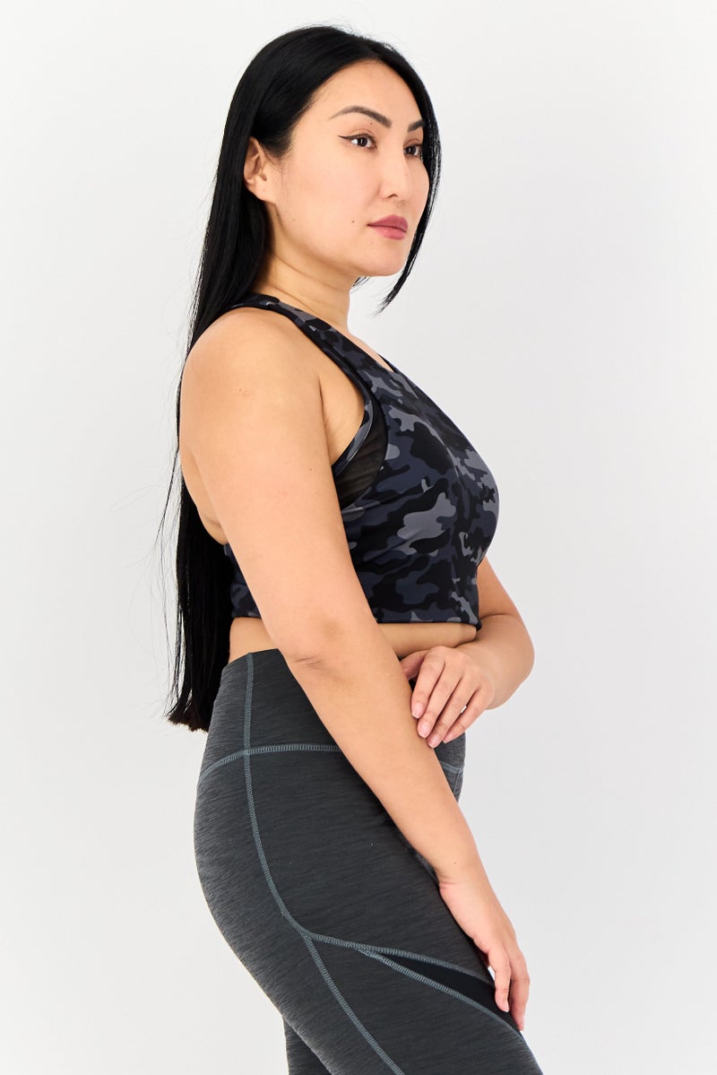 FILA Women Camouflage Padded Sports Bra, Multicolor - Image 2