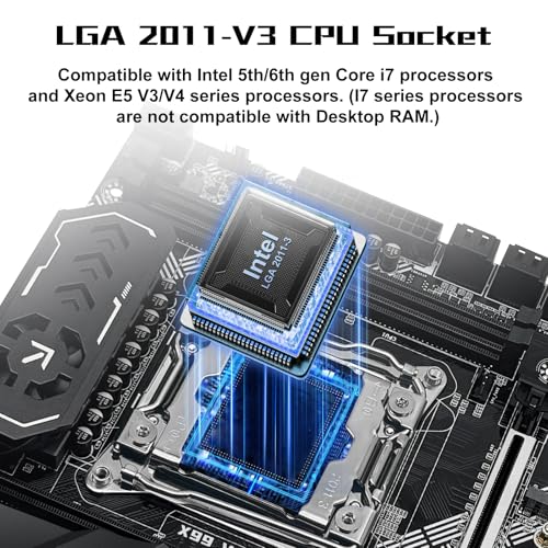 MACHINIST X99 Motherboard LGA 2011-3 for Intel Xeon E5 V3 V4 and Core i7 5-6th Series CPUs (M-ATX, DDR4 Max 128GB, NVME M.2, PCIe 3.0, WiFi M.2, Gigabit Network, SATA 3.0, USB 3.0), X99 V9S Mainboard - Image 2