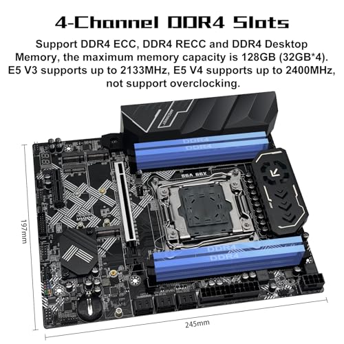 MACHINIST X99 Motherboard LGA 2011-3 for Intel Xeon E5 V3 V4 and Core i7 5-6th Series CPUs (M-ATX, DDR4 Max 128GB, NVME M.2, PCIe 3.0, WiFi M.2, Gigabit Network, SATA 3.0, USB 3.0), X99 V9S Mainboard - Image 3
