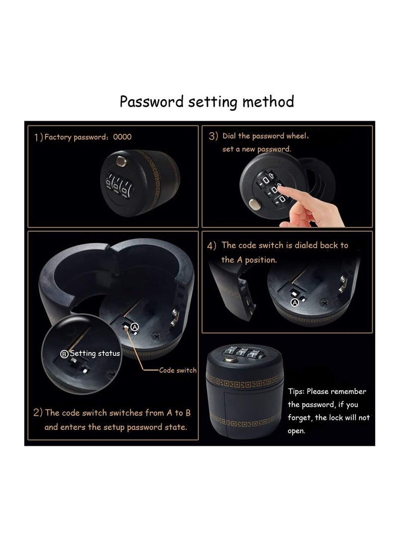 SYOSI 2Pcs Liquor Bottle Lock, Combination Password Code Lock, Liquor Cap Digital Lock For Liquor Bottle Champagne Bottle Vacuum Picks Stopper Conservation (Product inner diameter: 28mm) - Image 3
