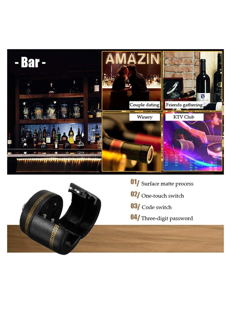 SYOSI 2Pcs Liquor Bottle Lock, Combination Password Code Lock, Liquor Cap Digital Lock For Liquor Bottle Champagne Bottle Vacuum Picks Stopper Conservation (Product inner diameter: 28mm) - Image 4